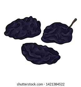Vector Cartoon Illustration - Prune. Dried Plum.
