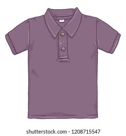 Vector Cartoon Illustration - Purple Tennis Shirt