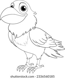 Vektorcartoon-Illustration eines Raben einzeln auf weißem Hintergrund