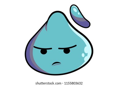 Vector cartoon illustration of sad dimsum . Isolated on white background.