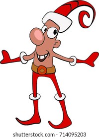 Vector cartoon illustration of  a Santa Clause's helper