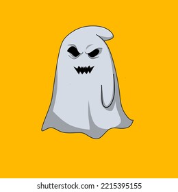 Vector Cartoon Illustration Of A Scary Ghost Theme Halloween 