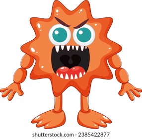 A vector cartoon illustration of scary and spiky alien monsters