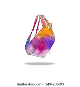 Vector cartoon illustration-  school backpack