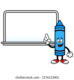 A vector cartoon illustration of a School Crayon with a Whiteboard.