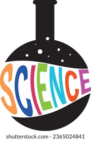 Ilustración de dibujos animados de instrumentos y equipos de laboratorio de ciencias