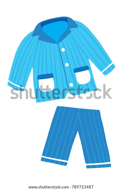 Vector Cartoon Illustration Set Blue Pajamas Stock Vector (Royalty Free ...