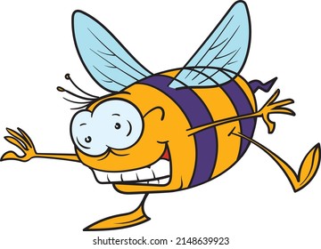 Vector Cartoon Illustration Silly Toothed Bumblebee Stock Vector ...