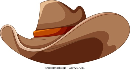 Vector cartoon illustration of a simple cowboy hat