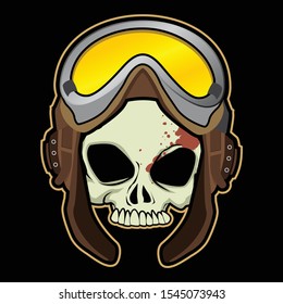 
Vector cartoon illustration with Skull Theme