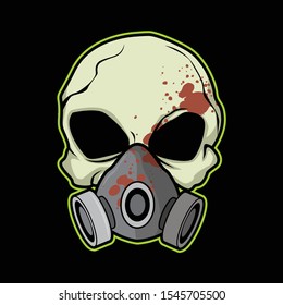 Vector cartoon illustration with Skull Theme