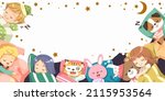 Vector cartoon illustration sleeping concept. Adequate sleep is the best rest. The creature sleeps after a hard day