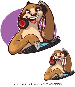 vector cartoon illustration of  sloth