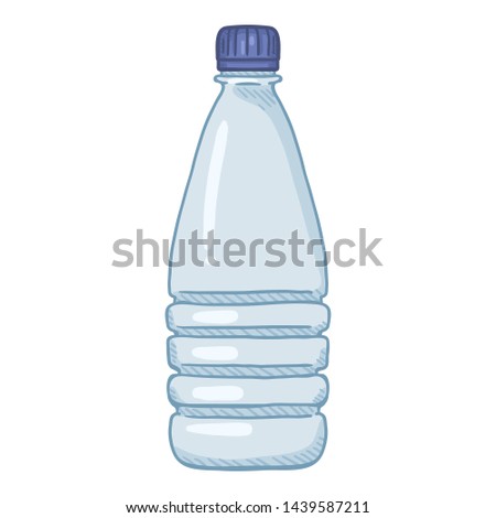 Vector Cartoon Illustration - Small Plastic Bottle.