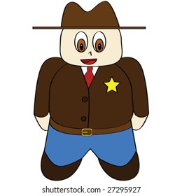 Vector cartoon illustration of a small town sheriff