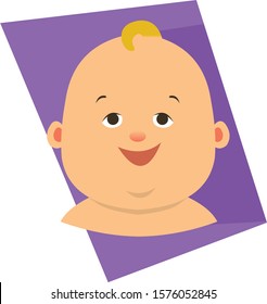 vector cartoon illustration of a smiling baby face