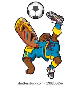 Vector cartoon illustration of soccer player