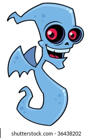 Vector cartoon illustration of a spooky demon ghost character. Great for scary Halloween designs. BOO!