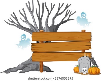 Dibujo vectorial de una conmovedora señal de cementerio para Halloween