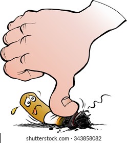 Vector cartoon illustration stop smoking