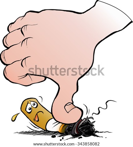 Vector cartoon illustration stop smoking