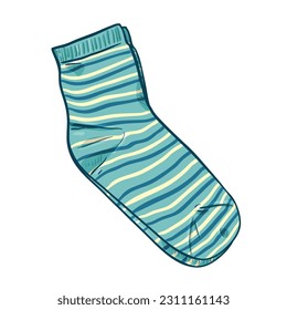Vector Cartoon Illustration - Striped Funny Socks