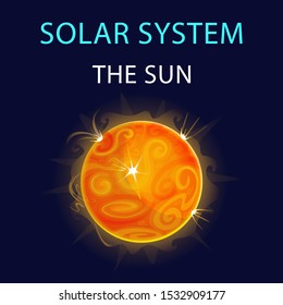 Vector cartoon illustration of the Sun.
