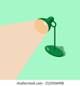 Ilustración vectorial de la lámpara de estudio Switch Off and On. El flujo de luz.