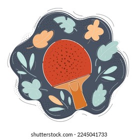 Vector cartoon illustration of Table Tennis Racket