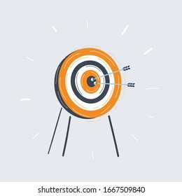 Vector cartoon illustration of Target icon on white background.