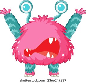 A vector cartoon illustration of a terrifying extraterrestrial creature
