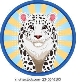 A vector cartoon illustration of a tiger with a comic-style background