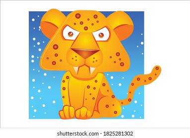 Vector cartoon illustration of tiger. Isolated on white background.