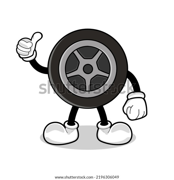 Vector cartoon\
illustration of tire\
character