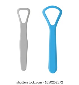 Vector cartoon illustration of tongue scrapers isolated on white background. Dental concept.