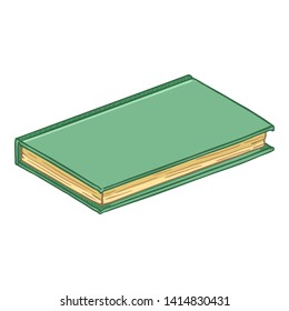 Vector Cartoon Illustration - Turquoise Hardcover Book