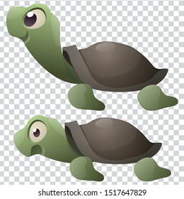 Vector cartoon illustration of a turtle.