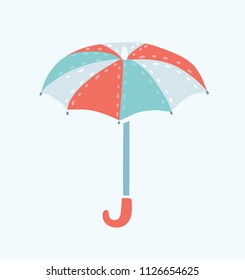 Vector cartoon illustration of umbrella on white background.