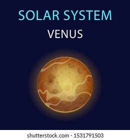 Vector cartoon illustration of Venus.