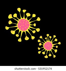 Vector cartoon illustration of a virus, bacteria. 