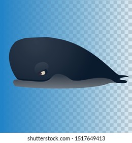 Vector cartoon illustration of a whale.