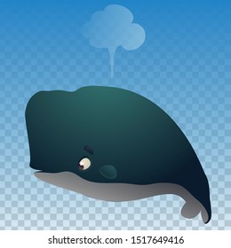 Vector cartoon illustration of a whale.