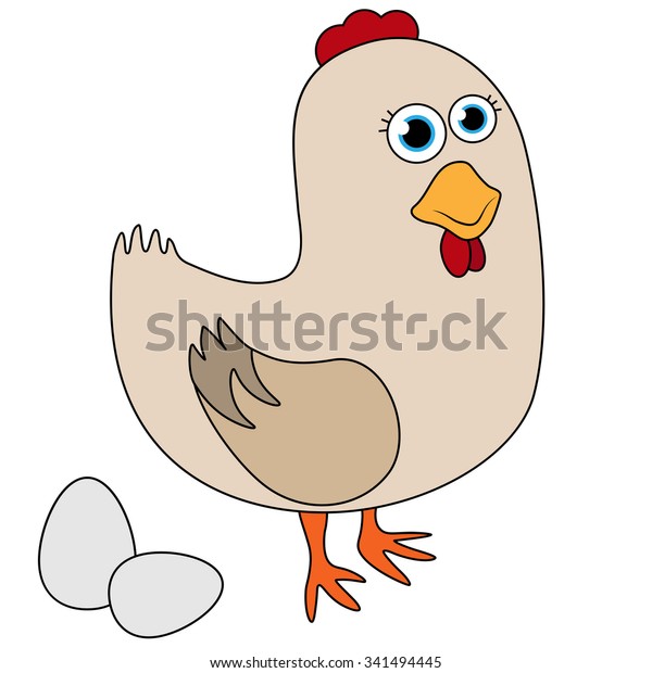 vector cartoon illustration white hen eggs stock vector royalty free 341494445 shutterstock