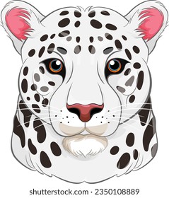 A vector cartoon illustration of a white tiger's head