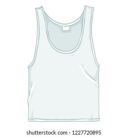 Vector Cartoon Illustration - White Underwear Singlet