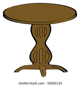 Vector cartoon illustration of a wooden table. For jpeg version, please see my portfolio.