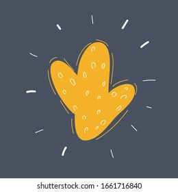 Vector cartoon Illustration of a yellow bush on a dark background.