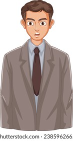 Vektorgrafik eines jungen Robert Oppenheimer, der in einem Anzug gekleidet ist