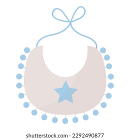 Vector cartoon image of a baby bib The concept of parenting and caring for a child. Set elegant elements for your design.