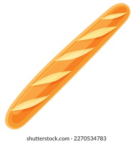 Vector cartoon image of a bakery product. Bread. Baking from flour. The concept of cooking and delicious food. An element for your design